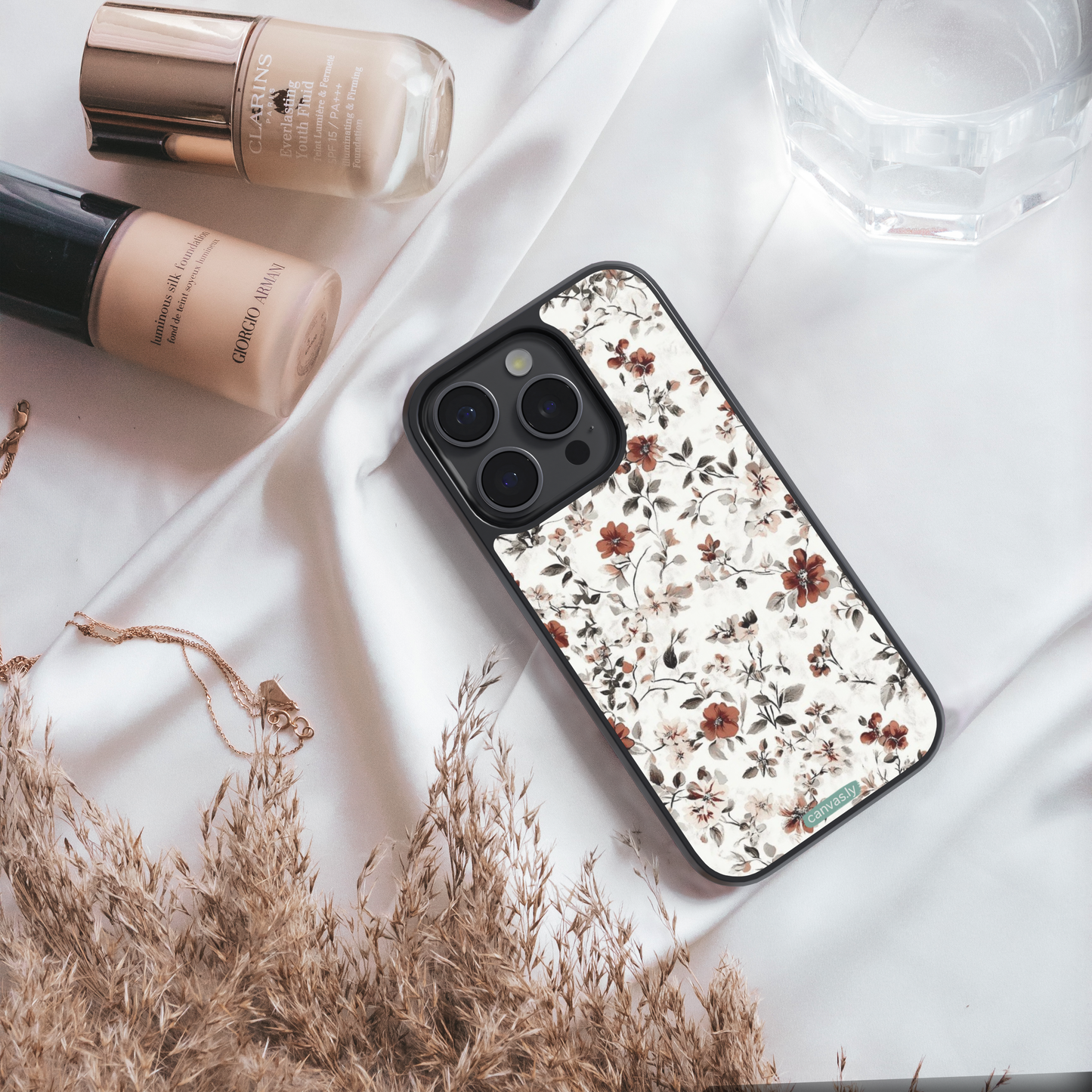 Canvasly Unbreakable Glass Case | Floral Case - A009