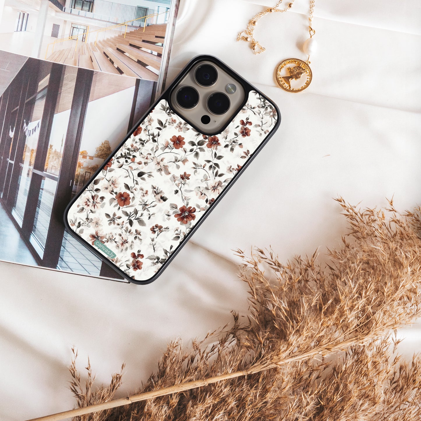 Canvasly Unbreakable Glass Case | Floral Case - A009