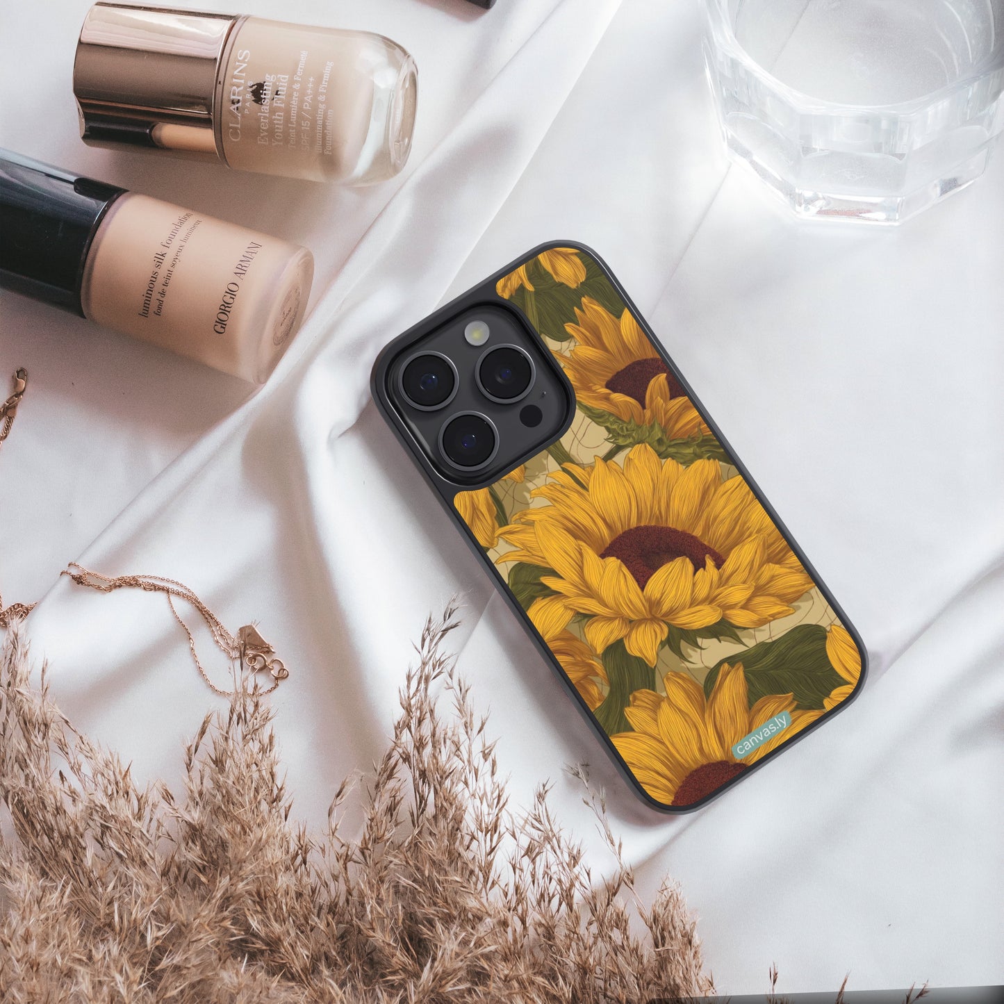Canvasly Unbreakable Glass Case | Floral Case - A001