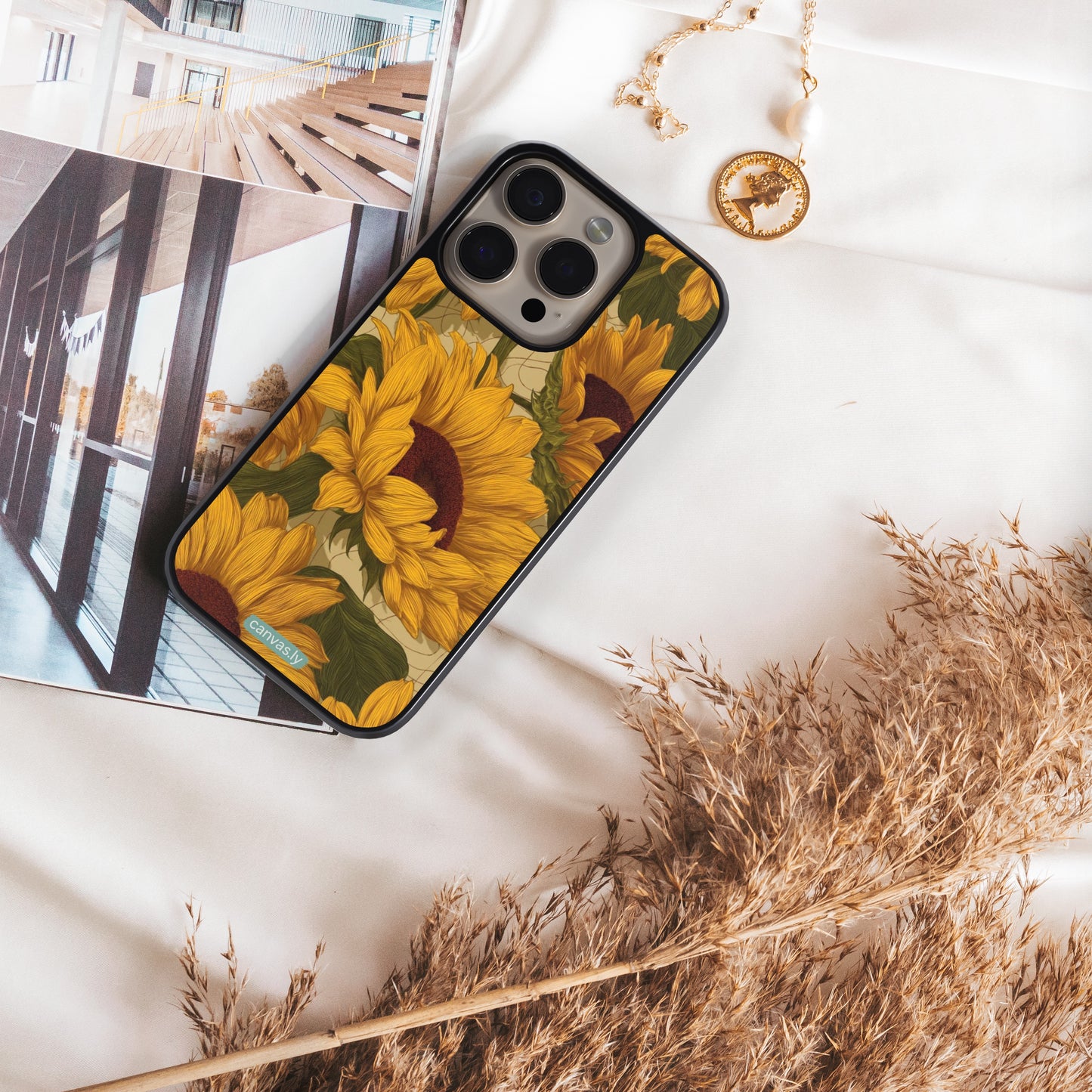 Canvasly Unbreakable Glass Case | Floral Case - A001