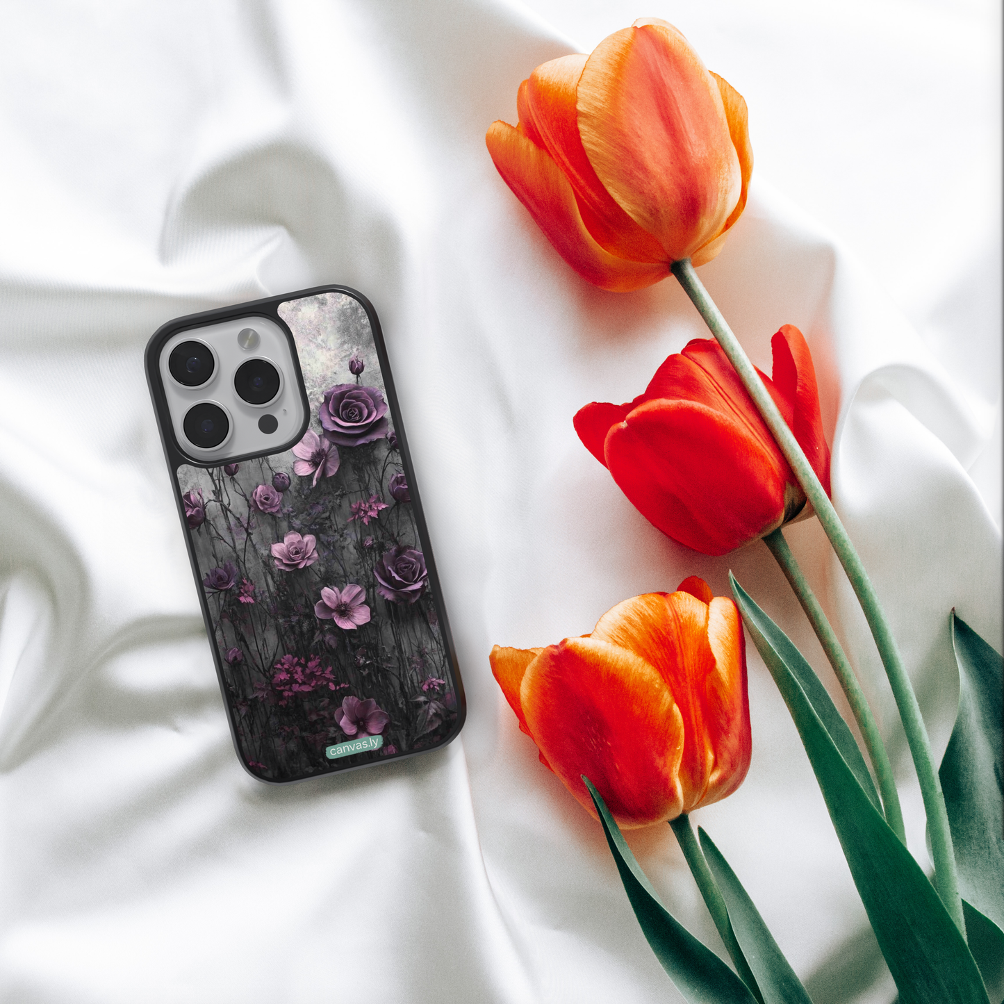 Canvasly Unbreakable Glass Case | Floral Case - A003