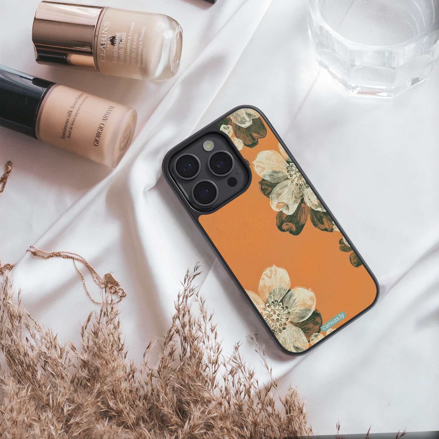 Canvasly Unbreakable Glass Case | Floral Case - A007