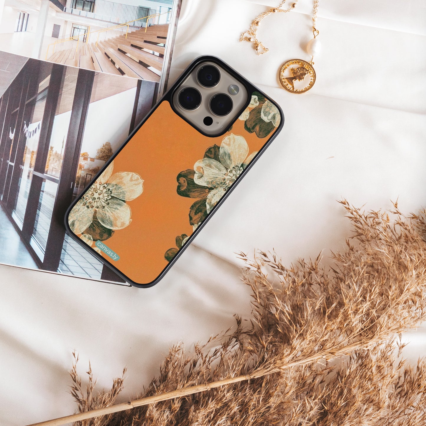 Canvasly Unbreakable Glass Case | Floral Case - A007