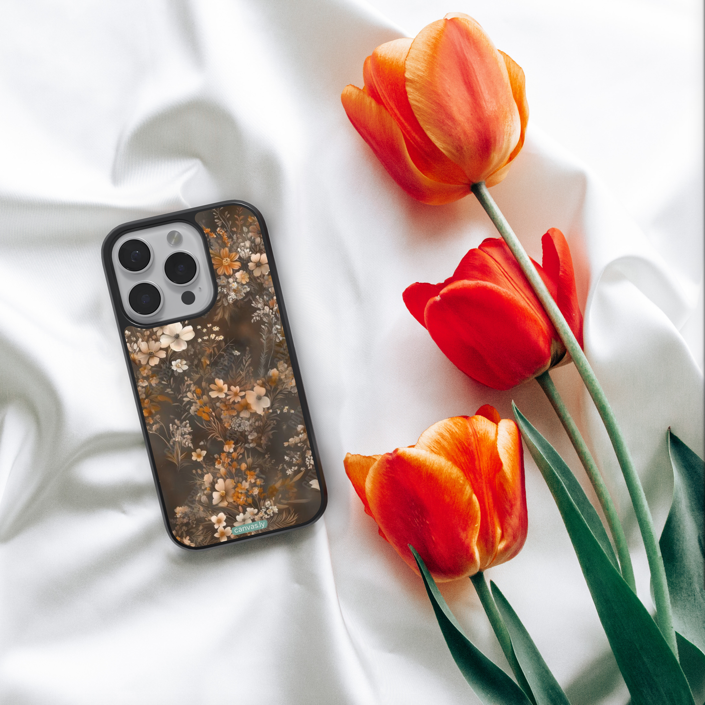 Canvasly Unbreakable Glass Case | Floral Case - A010