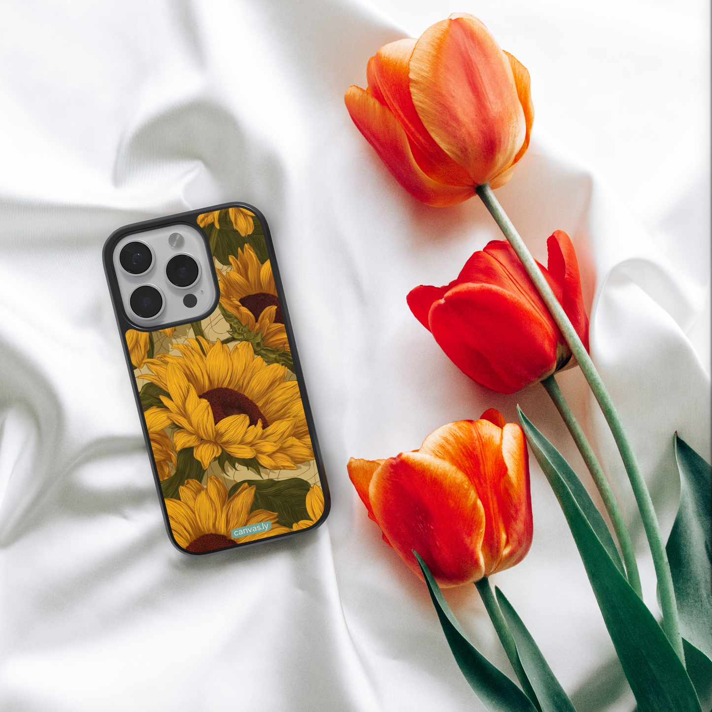 Canvasly Unbreakable Glass Case | Floral Case - A001