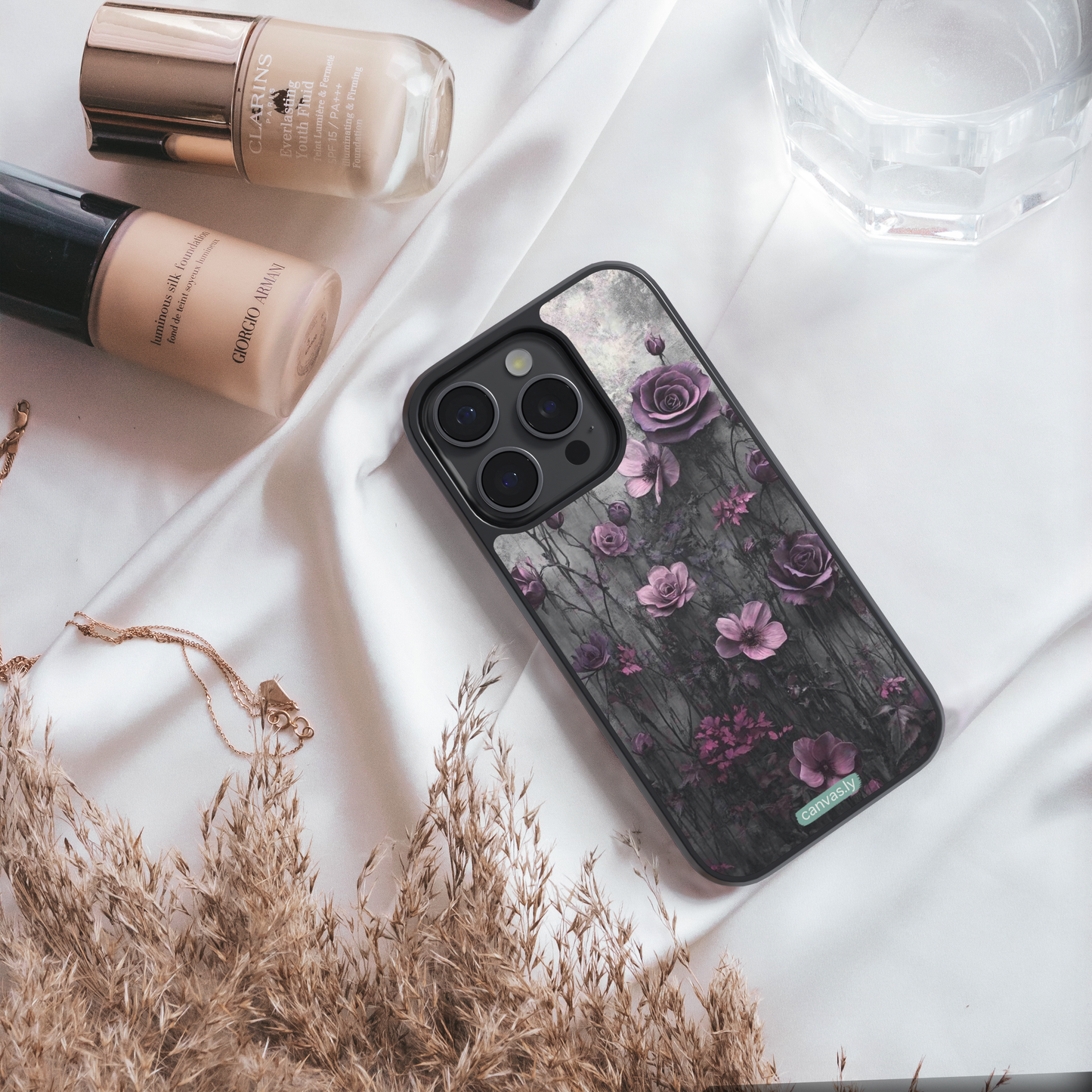 Canvasly Unbreakable Glass Case | Floral Case - A003