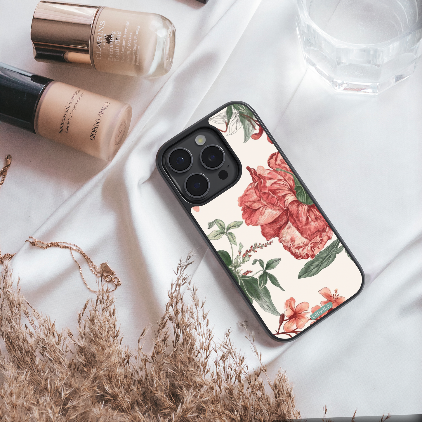 Canvasly Unbreakable Glass Case | Floral Case - A005