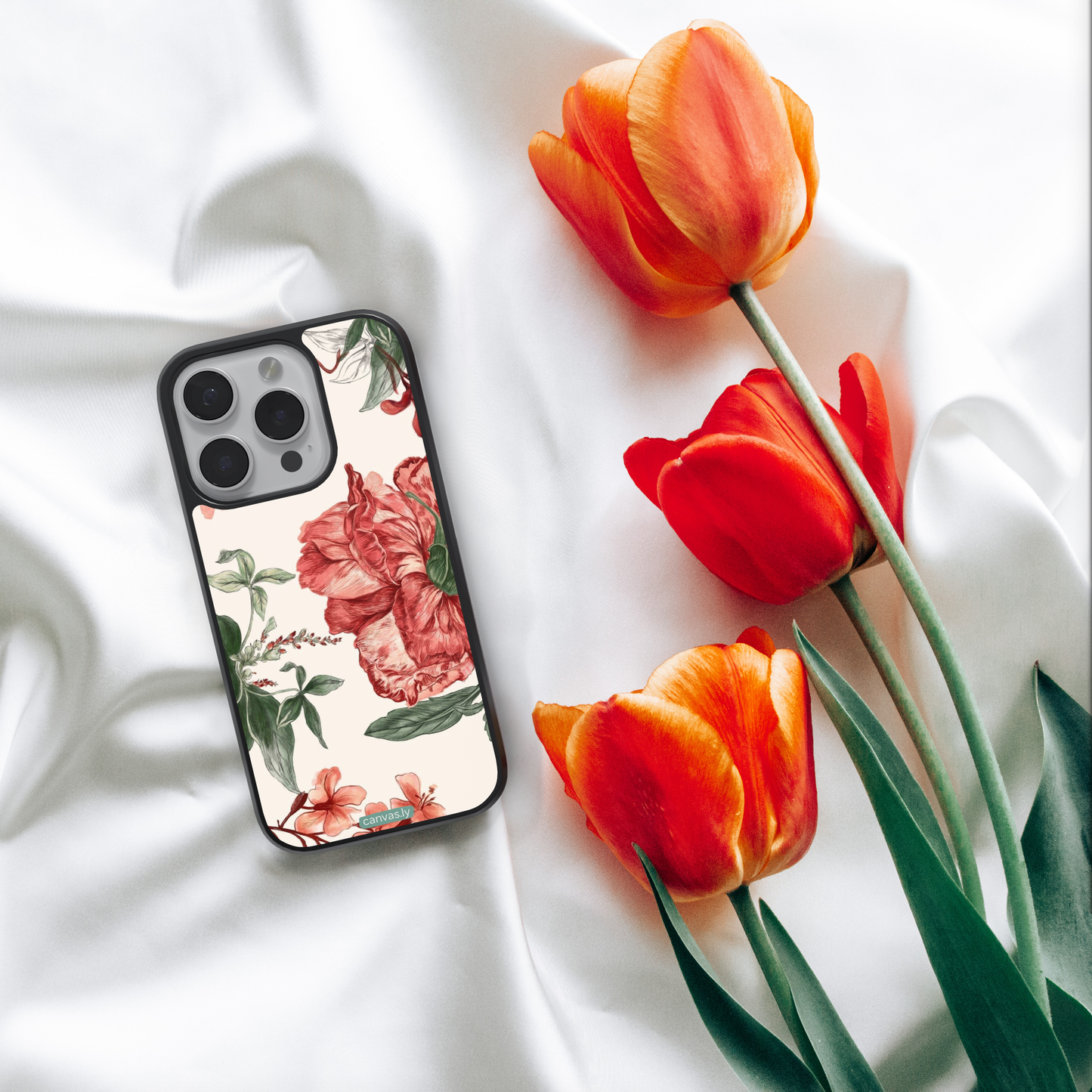 Canvasly Unbreakable Glass Case | Floral Case - A005