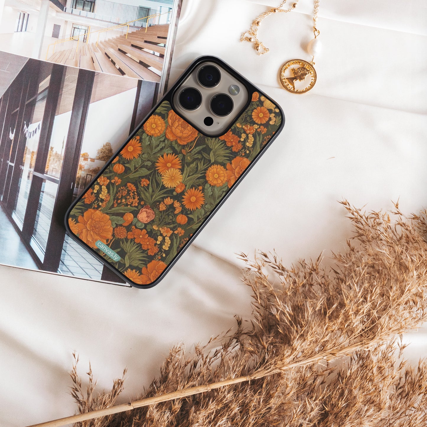Canvasly Unbreakable Glass Case | Floral Case - A006