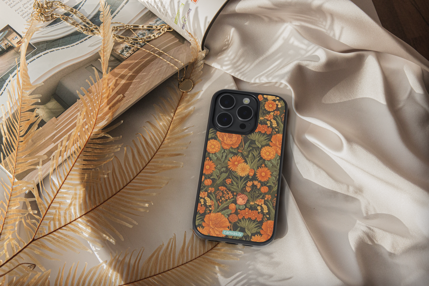 Canvasly Unbreakable Glass Case | Floral Case - A006