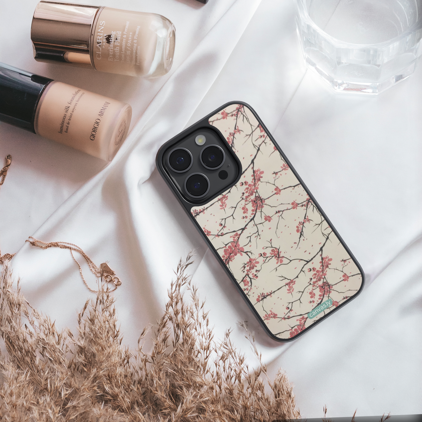 Canvasly Unbreakable Glass Case | Floral Case - A008