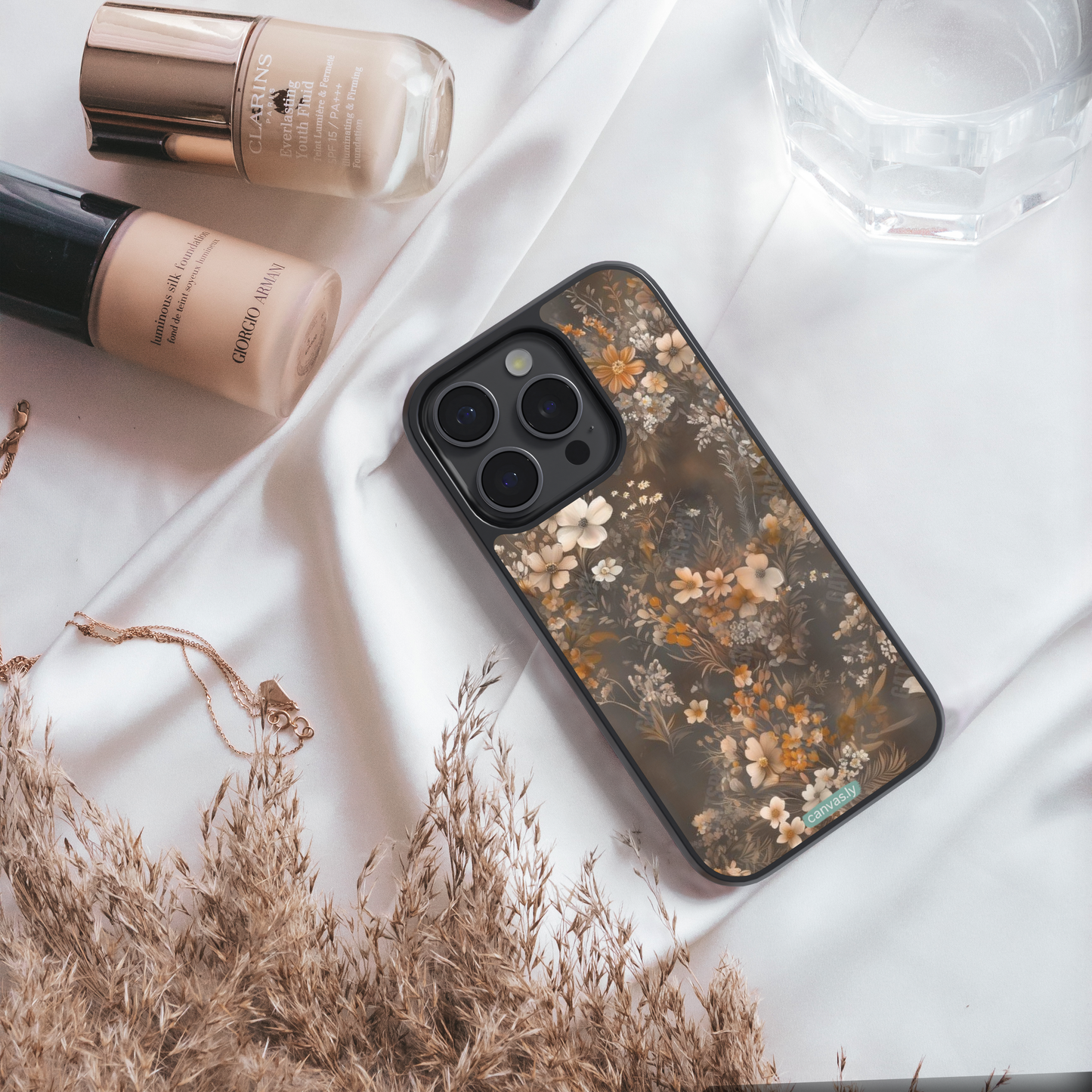 Canvasly Unbreakable Glass Case | Floral Case - A010
