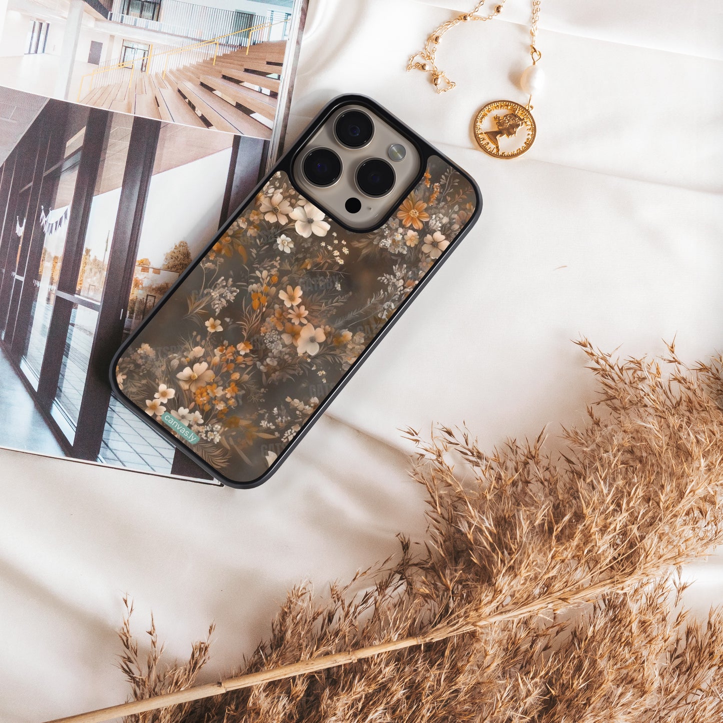 Canvasly Unbreakable Glass Case | Floral Case - A010